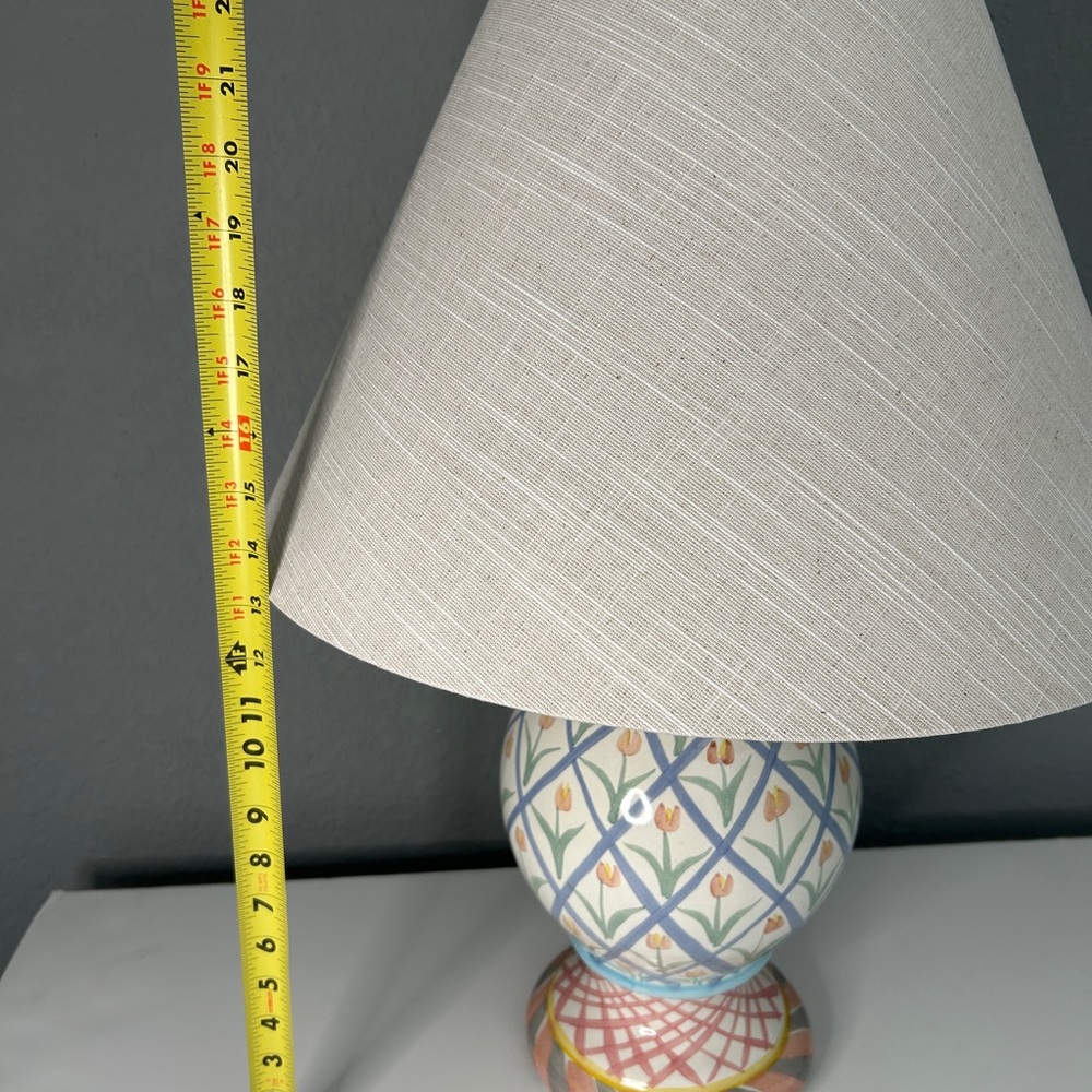 Vintage Bearded Iris Mackenzie Childs Table Lamp Cottagecore 1994 Whimsical - Picture 7 of 11